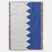 Modern Royal Blue Chevron Gray Stripes Pattern Deken (Voorkant Verticaal)