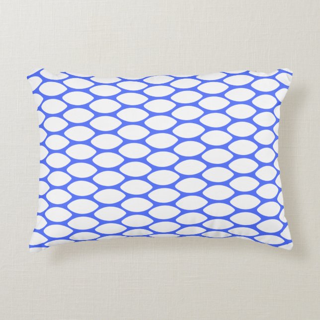 Modern Royal Blue Pattern Accent Pillow Accent Kussen (Voorkant)