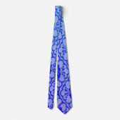 Modern Royal Cobalt Blue Sapphire Lace Stropdas (Achterkant)