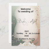 Modern Royal Wedding Invitation  Luxury Elegant D (Devant / Derrière)