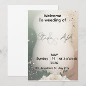 Modern Royal Wedding Invitation Luxury Elegant D Kaart (Voorkant / Achterkant)