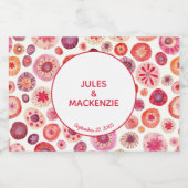 Modern Roze Abstract Bruiloft Sparkling Wijnetiket (Enkel label)