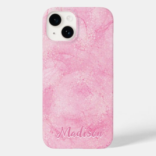 Modern Roze Abstract Glitter Personaliseerd Case-Mate iPhone Case (Achterkant)