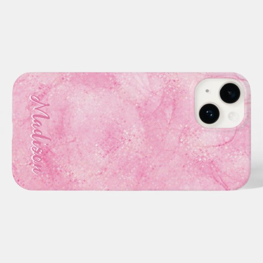 Modern Roze Abstract Glitter Personaliseerd Case-Mate iPhone Case (Achterkant (horizontaal))
