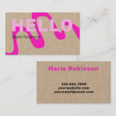 Modern Roze Abstractste Hallo Wave Visitekaartje (Voorkant / Achterkant)