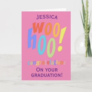 Modern roze Afstuderen Gefeliciteerd Kaart