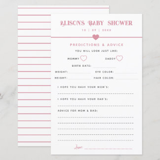 Modern Roze Baby shower Advies en Voorspellingen