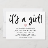 Modern roze Baby shower Kaart (Voorkant)