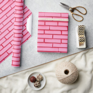 Modern roze bakstenen muurpatroon cadeaupapier