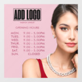 Modern Roze Bedrijfslogo voor Mode Sieraden Raamsticker (Vel)
