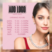 Modern Roze Bedrijfslogo voor Mode Sieraden Raamsticker (Vel 2)