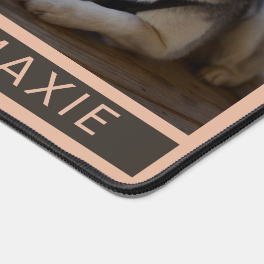 Modern Roze Beste Hond Moeder Ooit 3 Fotocollage Bureaumat (Hoek)