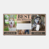 Modern Roze Beste Hond Moeder Ooit 3 Fotocollage Bureaumat (Keyboard & Muis)