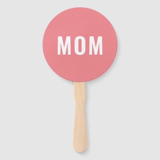 Modern Roze Blauw Baby shower Spel Hand Fan: Mam o Handwaaier (Voorkant)