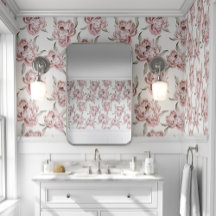 Modern roze bloemen behang