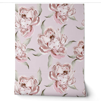 Modern roze bloemen behang