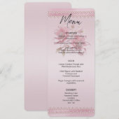 Modern roze bloemen bruiloft menu (Voorkant / Achterkant)