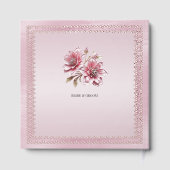 Modern Roze Bloemen Gastboek Gastenboek (Achterkant)