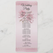 Modern Roze Bloemen Huwelijksprogramma Programma (Achterkant)