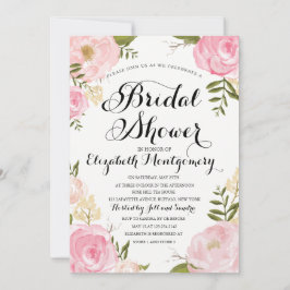 Modern  Roze Bloemen Vrijgezellenfeest Kaart