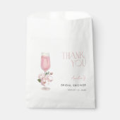 Modern roze bloemig dank u Vrijgezellenfeest Bedankzakje (Voorkant)