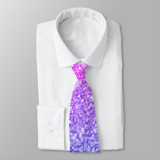 Modern roze & Blue Gradation Glitter Pattern Stropdas (Gebonden)