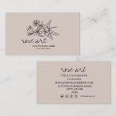 Modern Roze Blush Floral Visitekaartje (Voorkant / Achterkant)