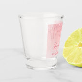 Modern Roze Blush Glitter Bachelorette Party Shot Glas (Links)