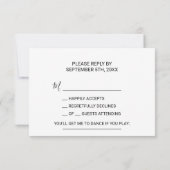 Modern Roze Blush Tropical Floral Song Request RSVP Kaartje (Achterkant)