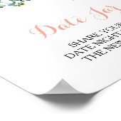 Modern Roze Blush Tropisch Bloemendatum Jar Bord Poster (Hoek)