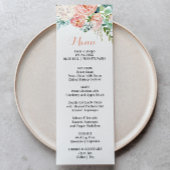 Modern Roze Blush Tropisch Bloemendiner Menu Kaart
