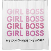 Modern Roze Boss Best Girly Gift Douchegordijn (Voorkant)