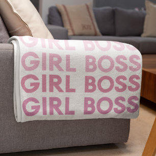 Modern Roze Boss Best Girly Gift Fleece Deken