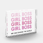 Modern Roze Boss Best Girly Gift Fotoblokken (Links)