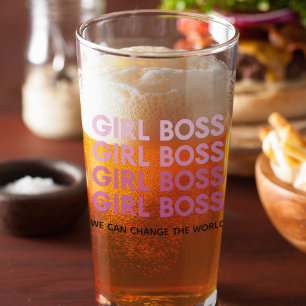 Modern Roze Boss Best Girly Gift Glas