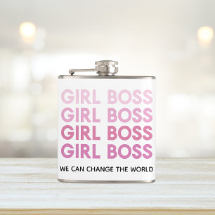 Modern Roze Boss Best Girly Gift Heupfles