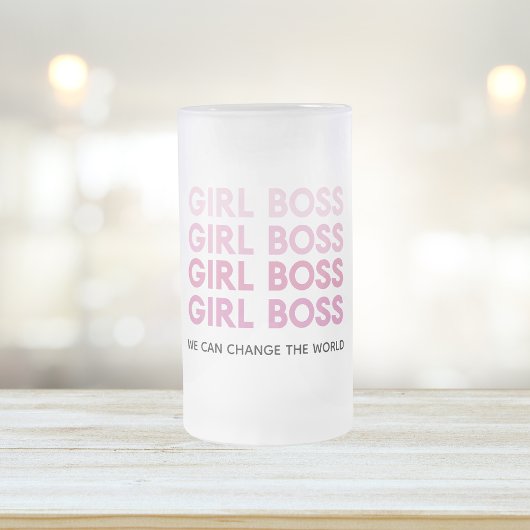 Modern Roze Boss Best Girly Gift Matglas Bierpul
