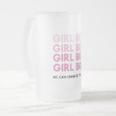 Modern Roze Boss Best Girly Gift Matglas Bierpul (Voorkant links)