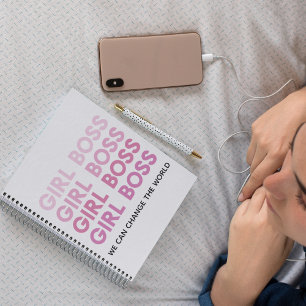 Modern Roze Boss Best Girly Gift Notitieboek