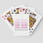 Modern Roze Boss Best Girly Gift Pokerkaarten (Achterkant)
