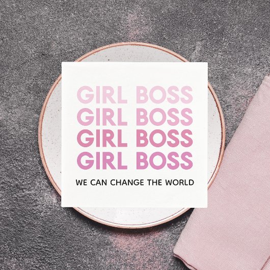 Modern Roze Boss Best Girly Gift Servet