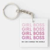 Modern Roze Boss Best Girly Gift Sleutelhanger (voorkant)