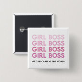 Modern Roze Boss Best Girly Gift Vierkante Button 5,1 Cm (Voorkant /achterkant)