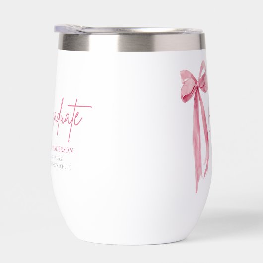 Modern Roze Bow Coquette Afstuderen Afstuderen (Rechts)