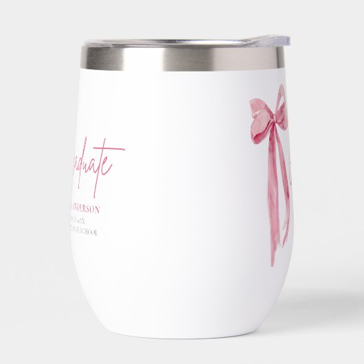 Modern Roze Bow Coquette Afstuderen Afstuderen (Links)