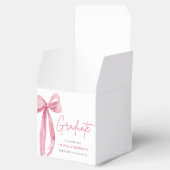 Modern Roze Bow Coquette Afstuderen Afstuderen Bedankdoosjes (Geopend)