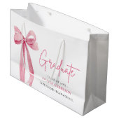 Modern Roze Bow Coquette Afstuderen Afstuderen Groot Cadeauzakje (Voorkant Gekanteld)