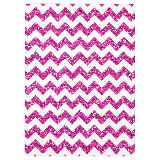 Modern Roze Chevron Monogram Initiaal Clip Board Klembord (Achterkant)