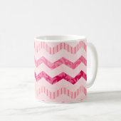 Modern Roze Chevron Patroon Koffiemok (Voorkant rechts)