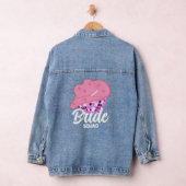 Modern Roze Cowgirl Cowboy Disco Rodeo Bruid Squad Denim Jacket (Hangar)